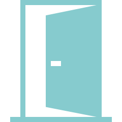 open doorway icon in blue